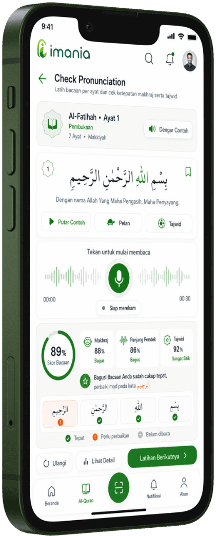 Fitur Check Pronunciation Imania AI